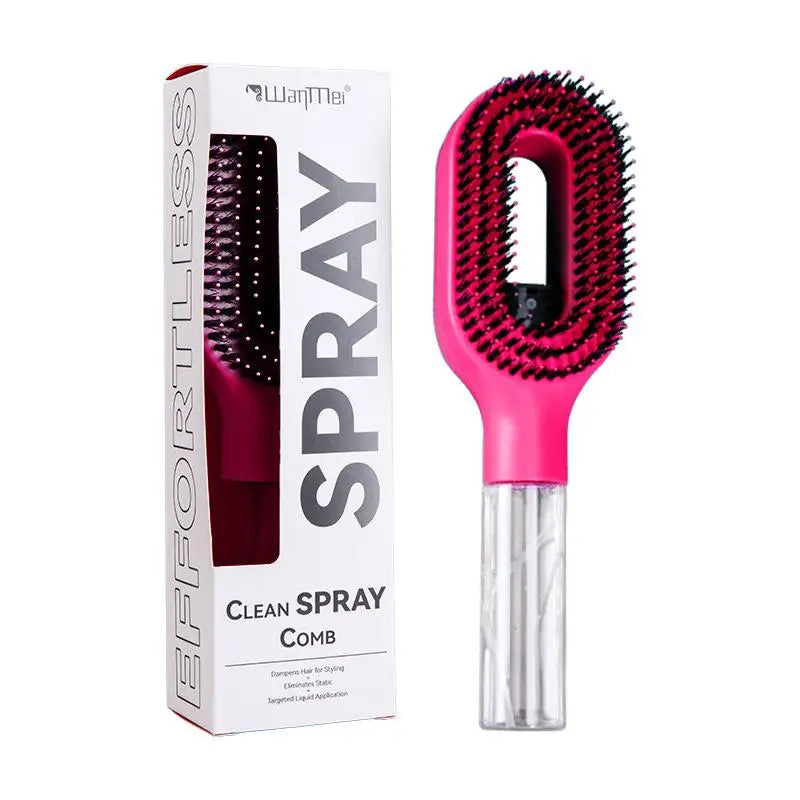 Spray Hair Brush with Built-In Water Mister