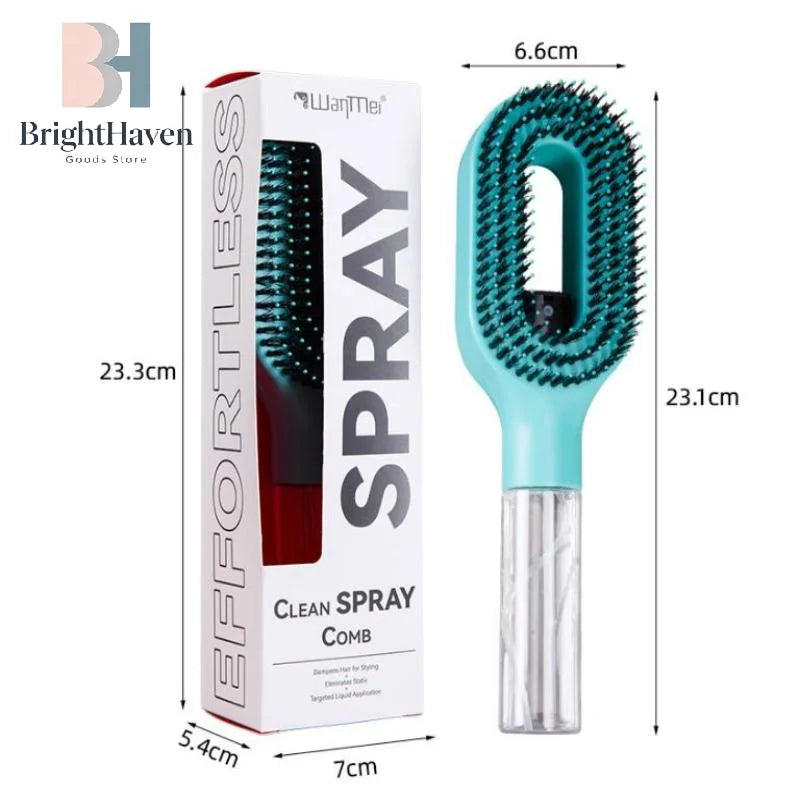 Spray Hair Brush with Built-In Water Mister
