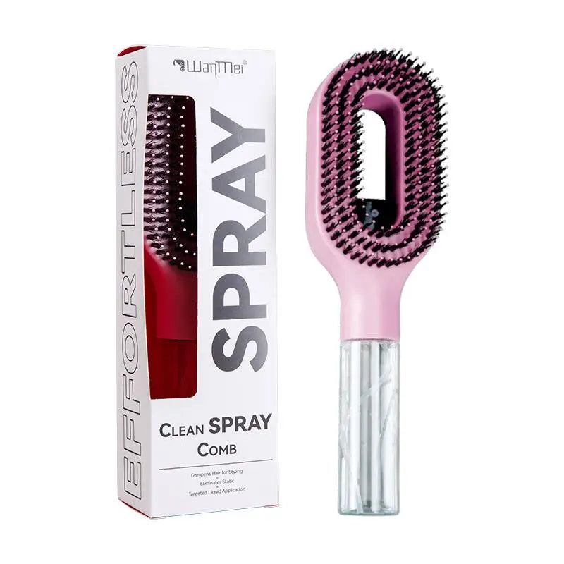 Spray Hair Brush with Built-In Water Mister