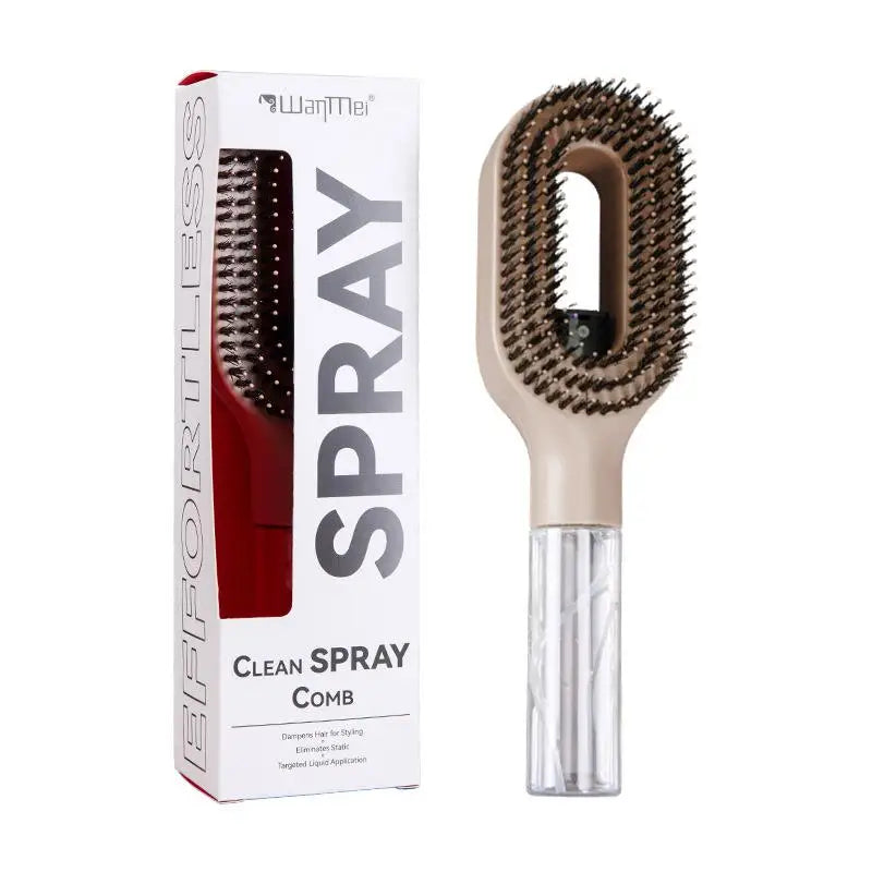 Spray Hair Brush with Built-In Water Mister