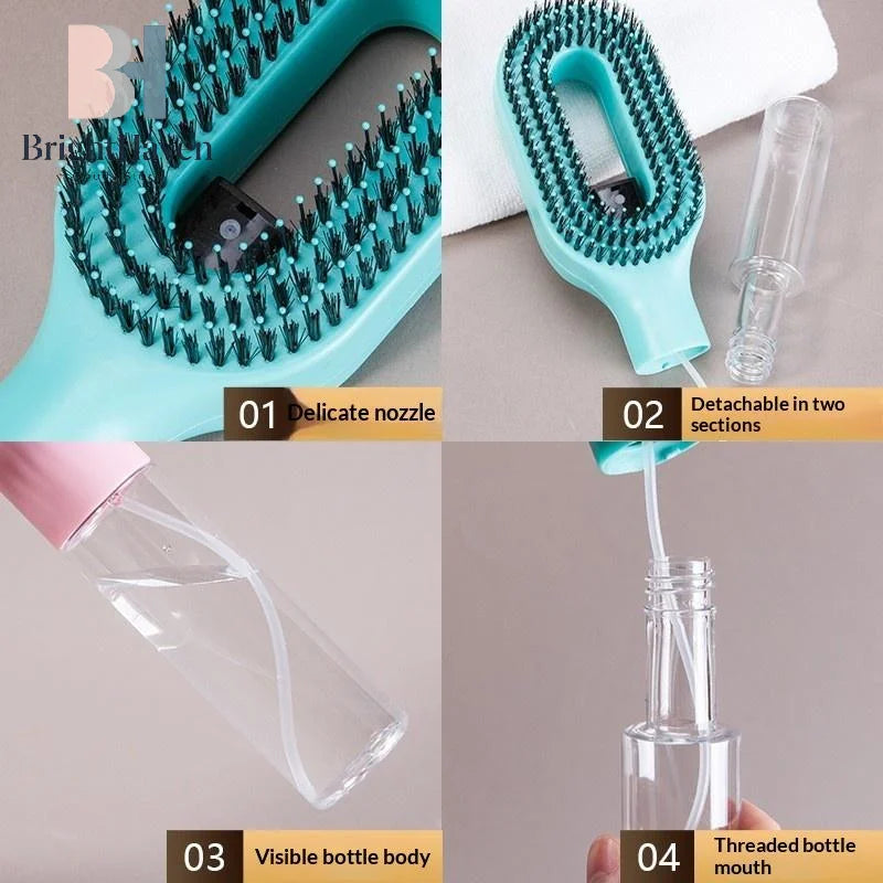 Spray Hair Brush with Built-In Water Mister