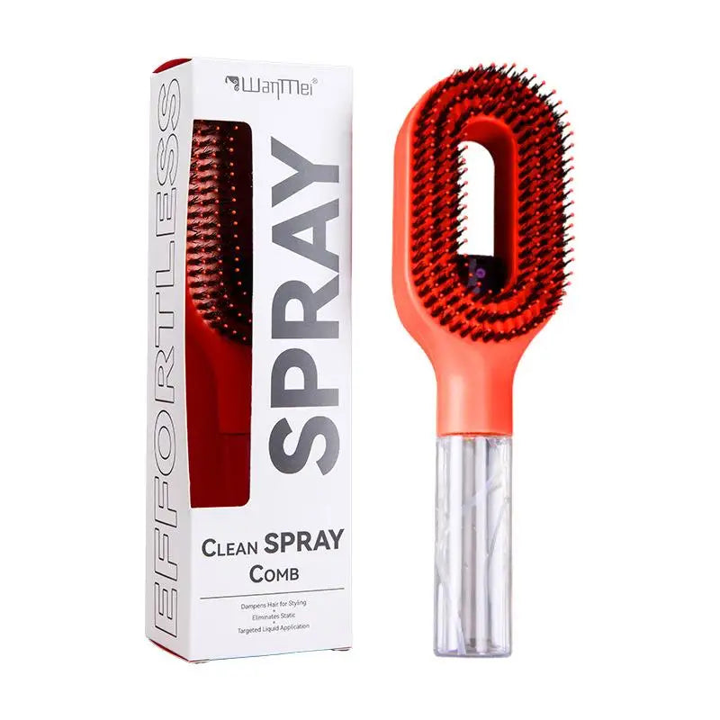 Spray Hair Brush with Built-In Water Mister