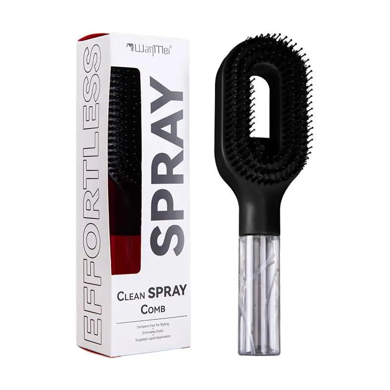 Spray Hair Brush with Built-In Water Mister