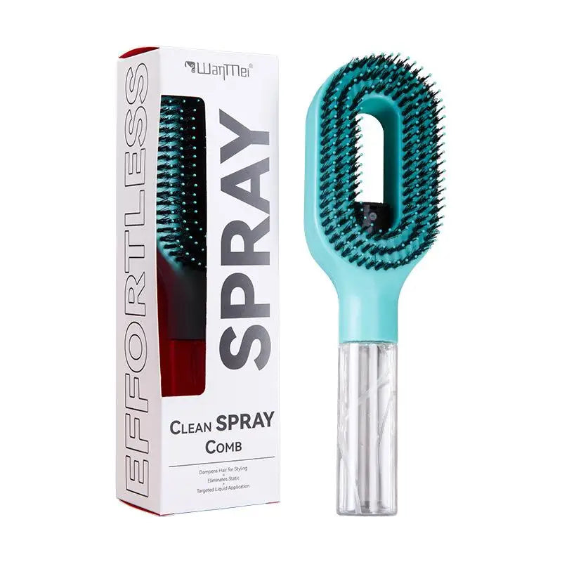 Spray Hair Brush with Built-In Water Mister