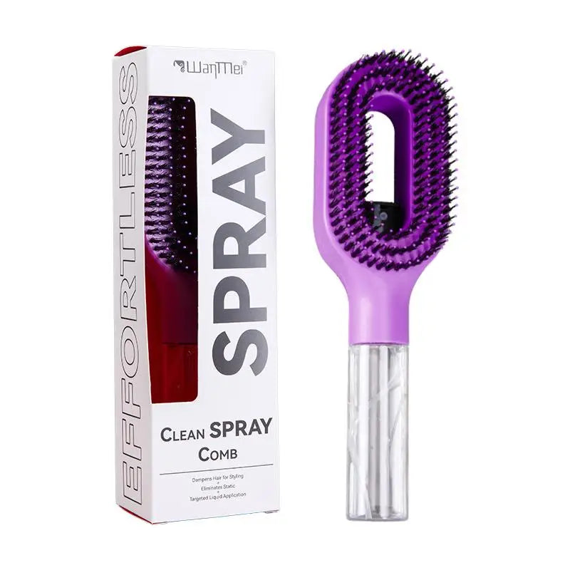 Spray Hair Brush with Built-In Water Mister